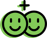 Icon of two friends — a customer referral